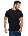Koszulka męska T-shirt bawełniana Premium okrągły dekolt CZARNY