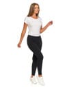 Klasyczne czarne legginsy damskie peach touch CZARNY