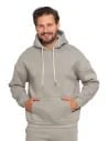 Męska bluza dresowa oversize z kapturem ocieplana SZARY