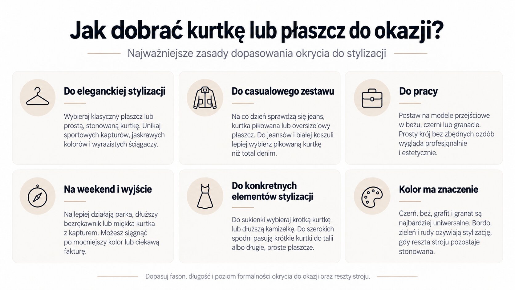 Jak dobrać kurtkę lub płaszcz do okazji?