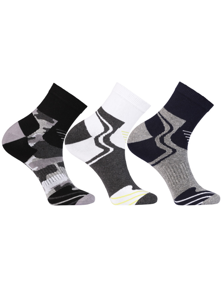 Skarpety męskie sportowe za kostkę 3-pak (Kolor: WIELOKOLOROWY - Rozmiar: 43-45)