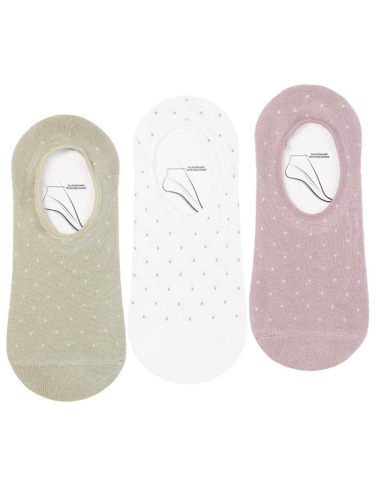 Skarpetki damskie niskie stopki bez ściągacza 3-pak (Kolor: WIELOKOLOROWY - Rozmiar: 35-38)