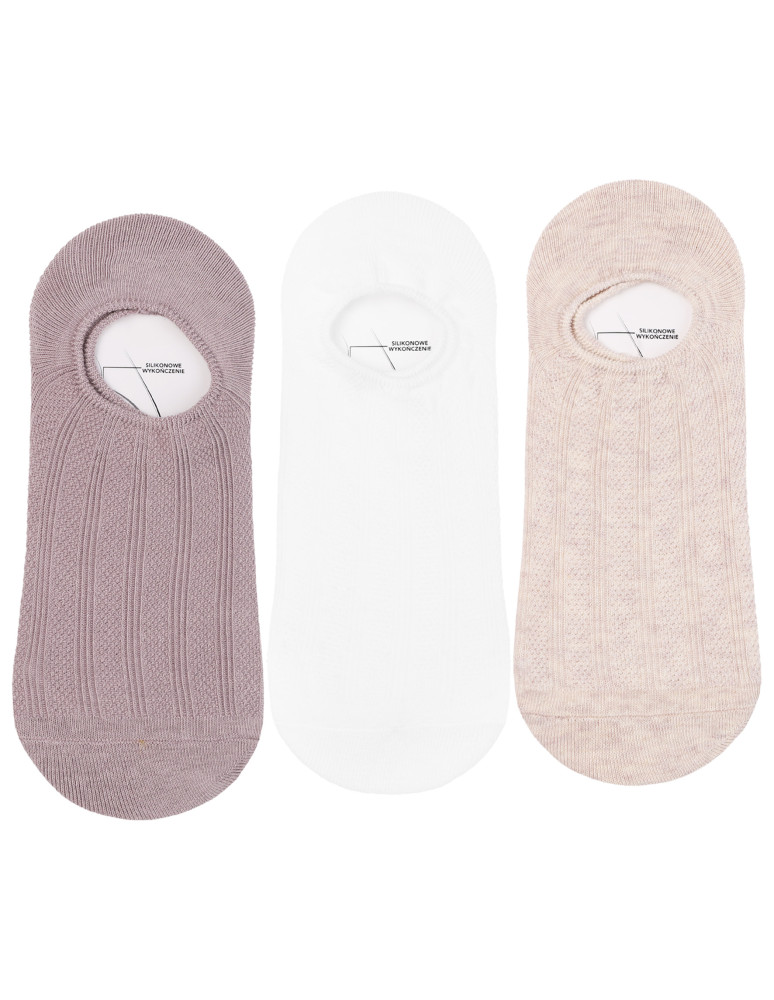 Skarpetki damskie stopki niskie bez ściągacza 3-pak (Kolor: WIELOKOLOROWY - Rozmiar: 35-38)