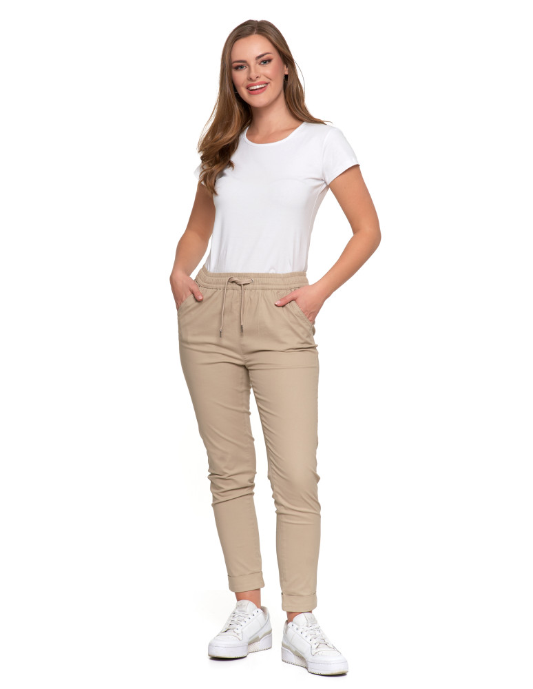 Spodnie damskie jogger w stylu casual z bawełny (Kolor: GRANATOWY - Rozmiar: XL)