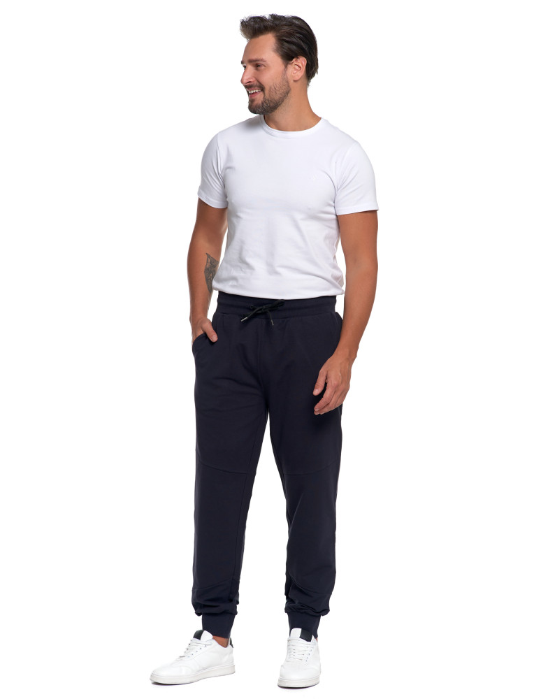 Spodnie dresowe męskie bawełniane z kieszeniami (Rozmiar: XL - Kolor: GRAFIT)