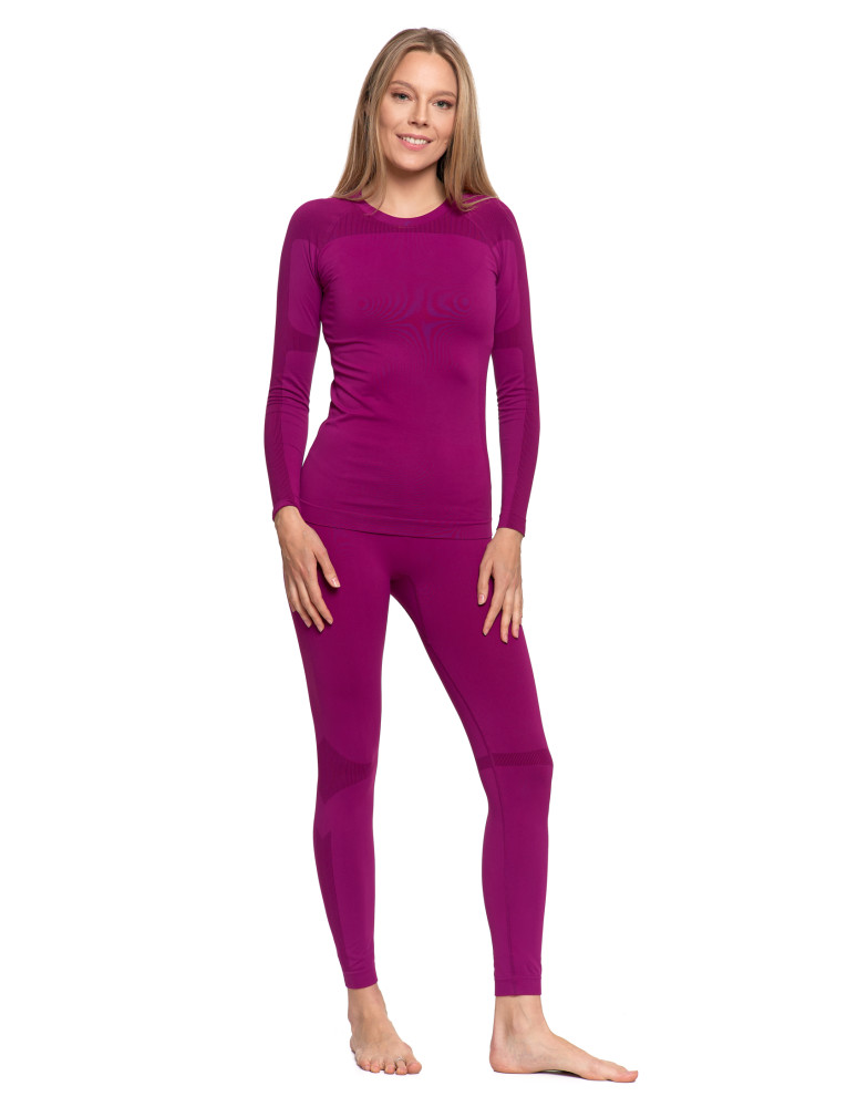 Damskie legginsy termoaktywne (Rozmiar: XL - Kolor: FIOLETOWY)