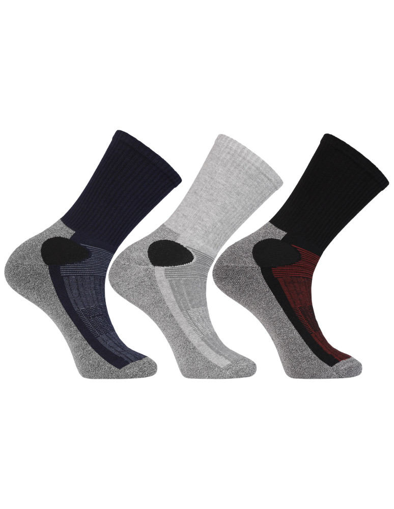 Skarpety ciepłe męskie długie frotte bawełniane 3-pak (Kolor: WIELOKOLOROWY - Rozmiar: 43-45)