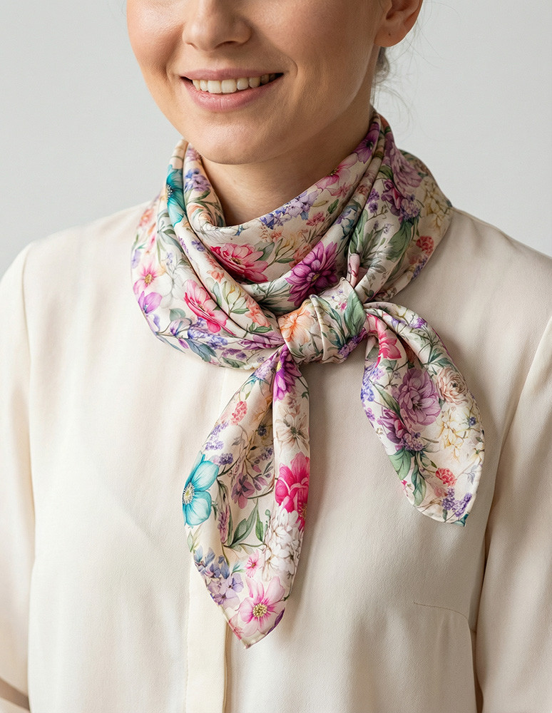 Apaszka damska w kwiaty eleganckie opakowanie (Kolor: WZÓR 1 - Rozmiar: Uniwersalny)