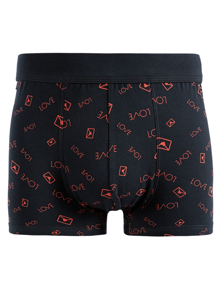 Bokserki męskie z wzorem walentynkowym prezentowe (Kolor: CZARNY - Rozmiar: 2XL)