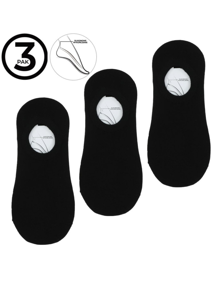 Zestaw klasycznych stopek damskich gładkich 3-pak (Kolor: CZARNY - Rozmiar: 38-41)