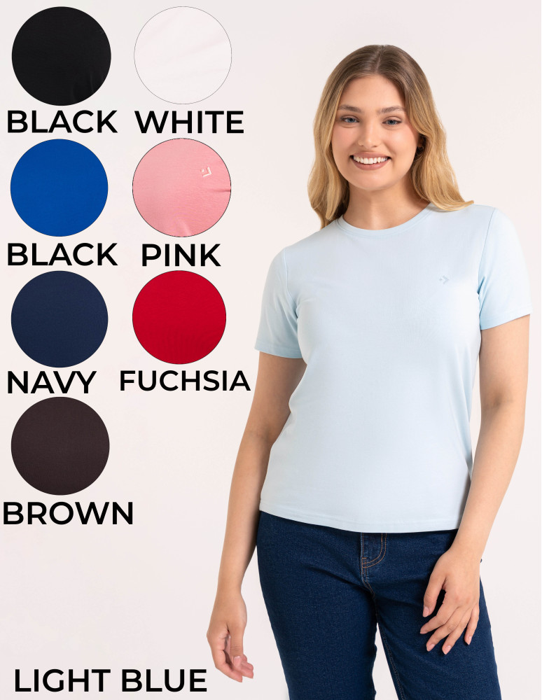Koszulka damska bawełna Premium T-shirt dekolt okrągły (Kolor: BIAŁY - Rozmiar: M)