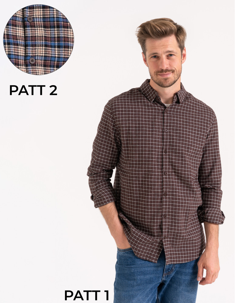 Koszula męska flanelowa w kratę (Rozmiar: 2XL - Kolor: WZÓR 2)