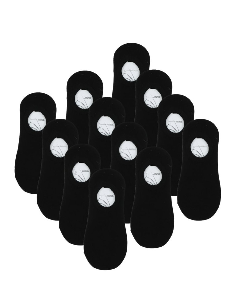 Niskie skarpetki stopki damskie bawełniane czarne 12-pak (Kolor: CZARNY - Rozmiar: 38-41)