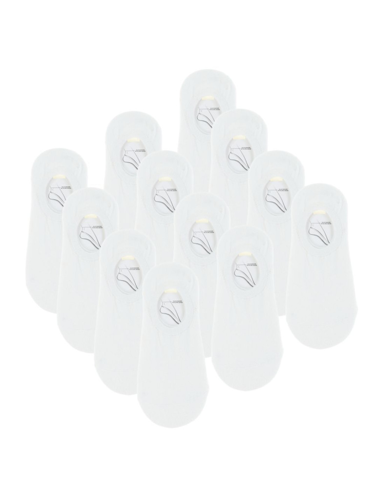 Niskie skarpetki stopki damskie bawełniane 12-pak (Kolor: BIAŁY - Rozmiar: 38-41)