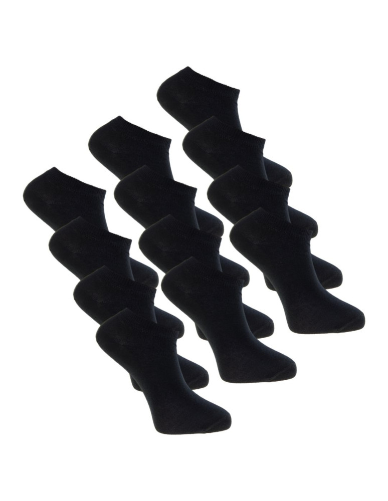Stopki damskie bawełniane czarne 12-pak (Kolor: CZARNY - Rozmiar: 38-41)