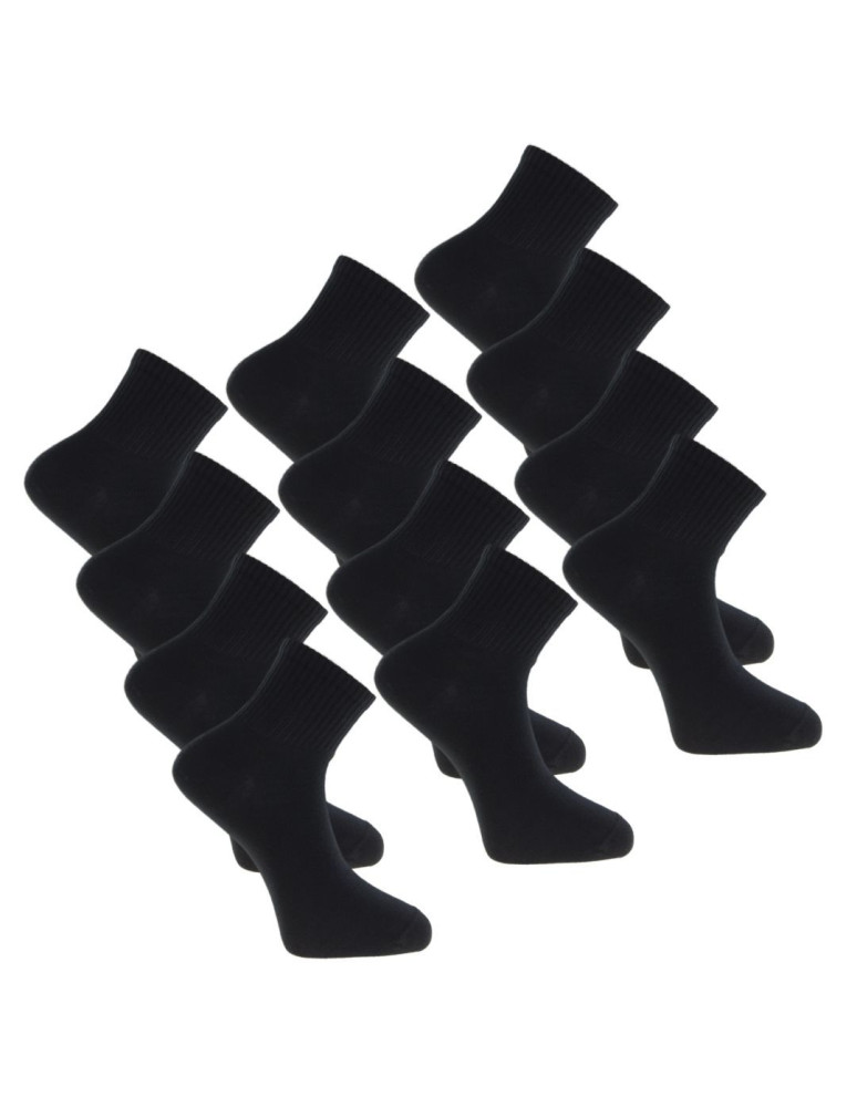 Klasyczne czarne bawełniane krótkie skarpety męskie 12-pak (Kolor: CZARNY - Rozmiar: 43-45)