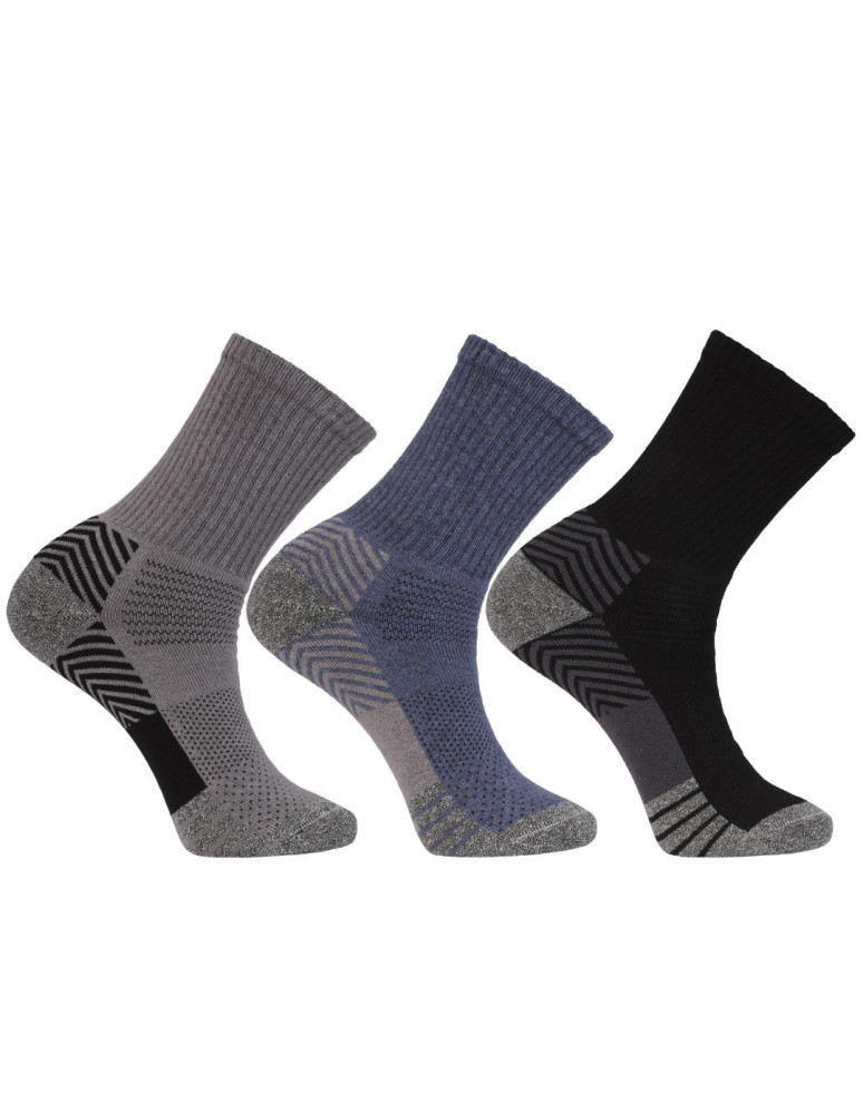 Skarpety męskie długie ciepłe Frotte szeroki ściągacz 3-pak (Kolor: WIELOKOLOROWY - Rozmiar: 43-45)