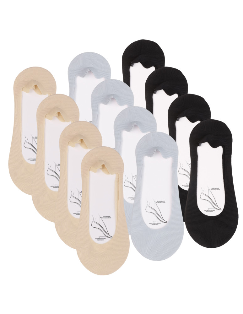 Skarpetki damskie mikrostopki laserowo cięte 12-pak (Kolor: BEŻOWY - Rozmiar: 38-41)