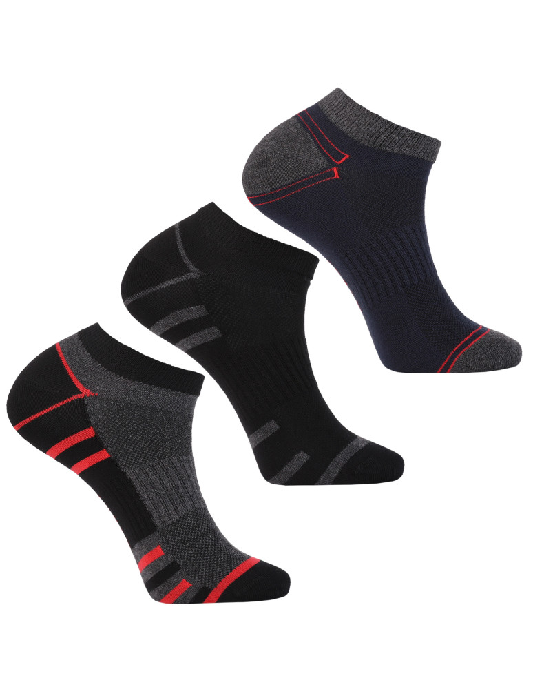 Skarpetki stopki męskie bawełniane ze ściągaczem 3-pak (Kolor: WIELOKOLOROWY - Rozmiar: 43-45)