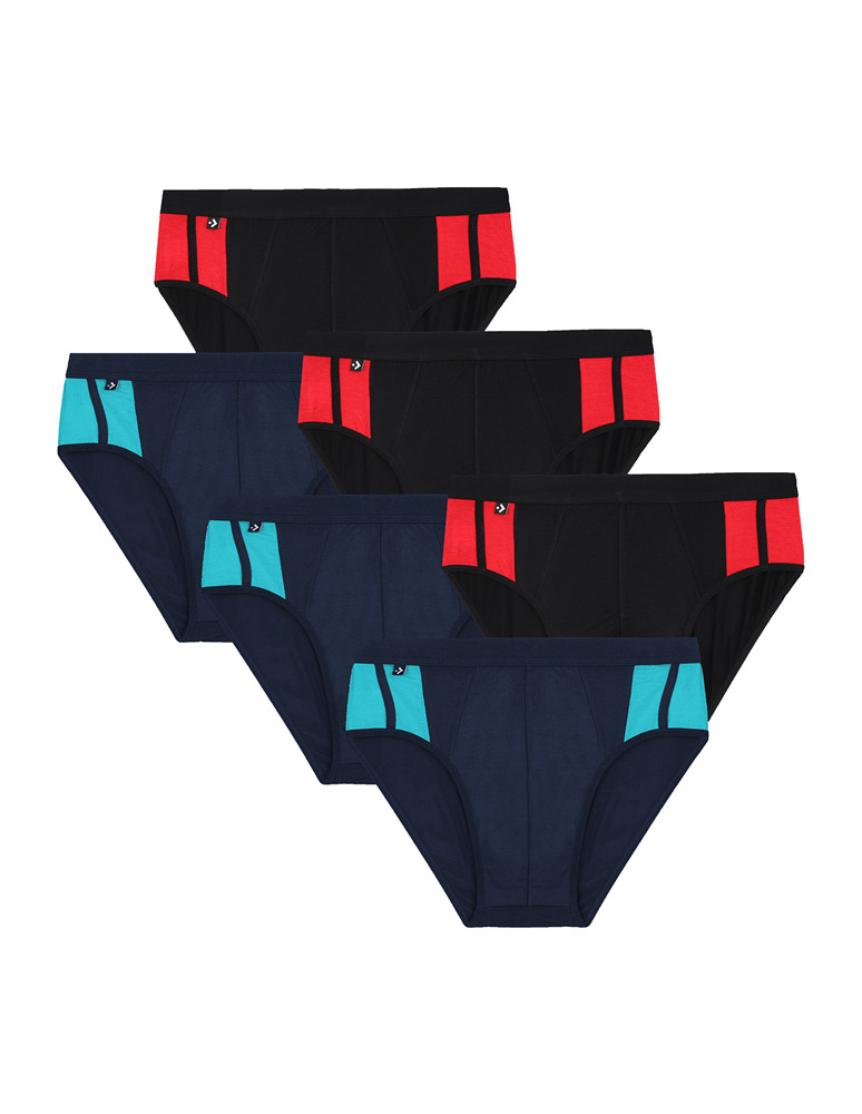 Majtki slipy męskie bambusowe klasyczne 6-pak (Rozmiar: XL - Kolor: WIELOKOLOROWY)