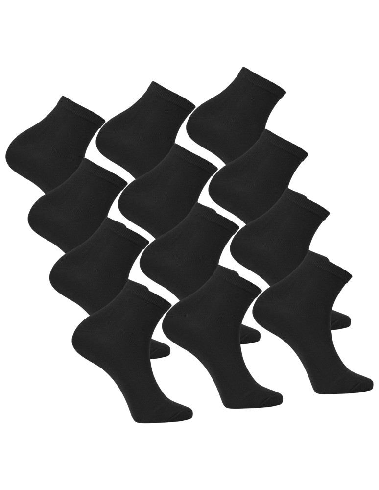 Męskie skarpetki 3/4 z wiskozą bambusową 12-pak (Kolor: CZARNY - Rozmiar: 39-42)