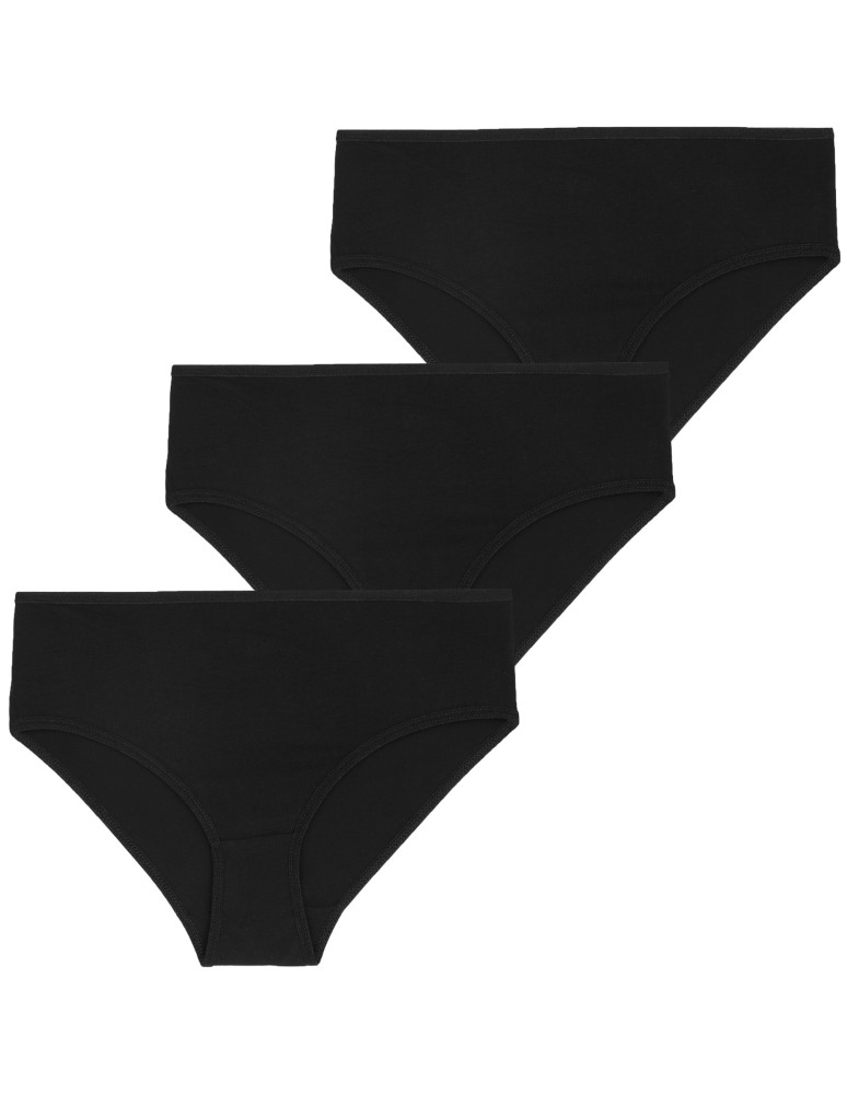 Czarne majtki figi damskie bawełniane gładkie (Kolor: CZARNY - Rozmiar: M)