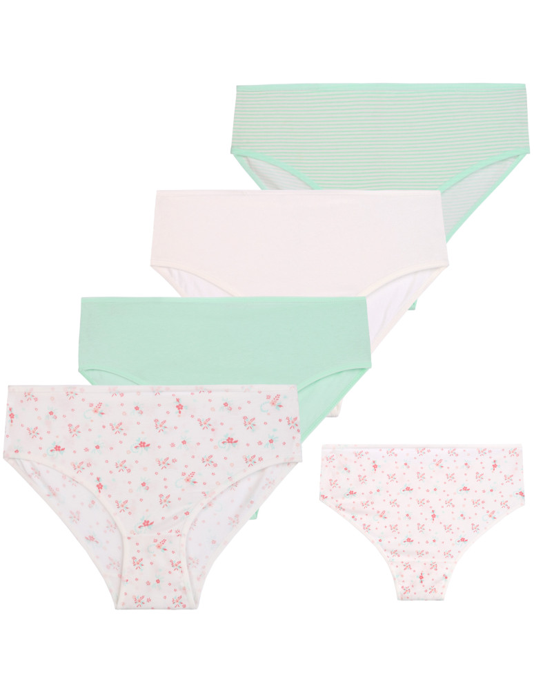 Majtki figi damskie bawełniane ze wzorem 4-pak (Rozmiar: XL - Kolor: WIELOKOLOROWY)