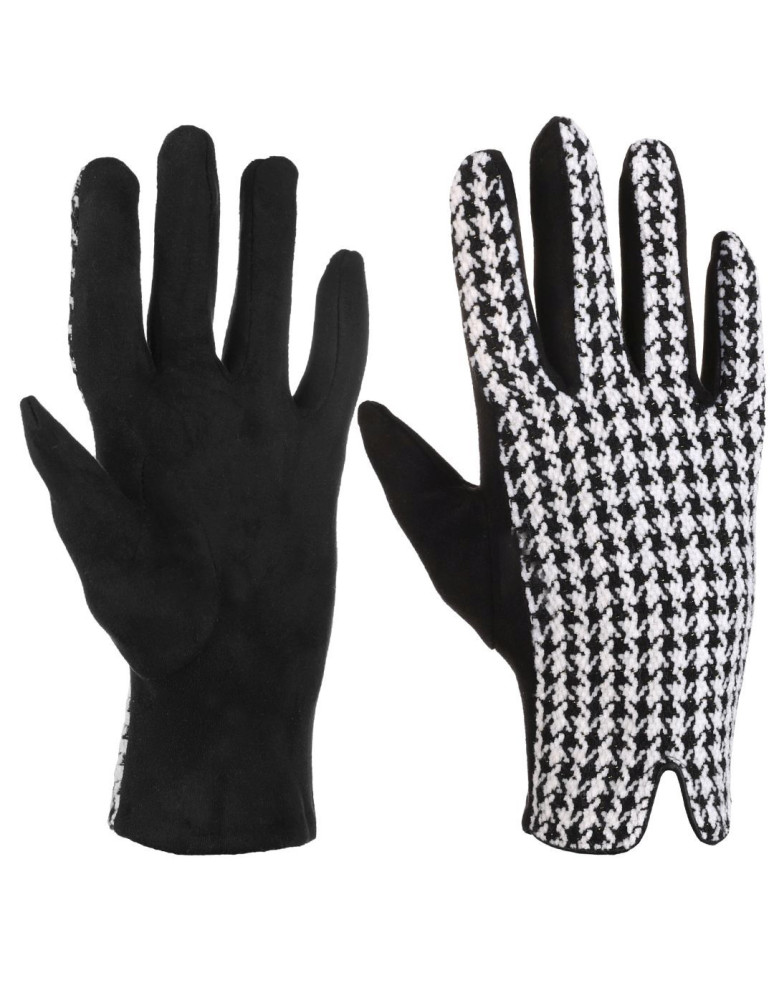 Eleganckie rękawiczki damskie w pepitkę (Kolor: CZERWONY - Rozmiar: Uniwersalny)