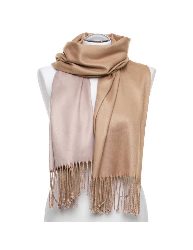 Damski cienki szal dwustronny z frędzlami (Kolor: CZARNY - Rozmiar: Uniwersalny)