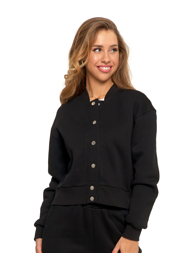 Damska bluza bomberka ocieplana z napami (Rozmiar: L - Kolor: MOKKA)